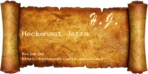 Heckenast Jetta névjegykártya